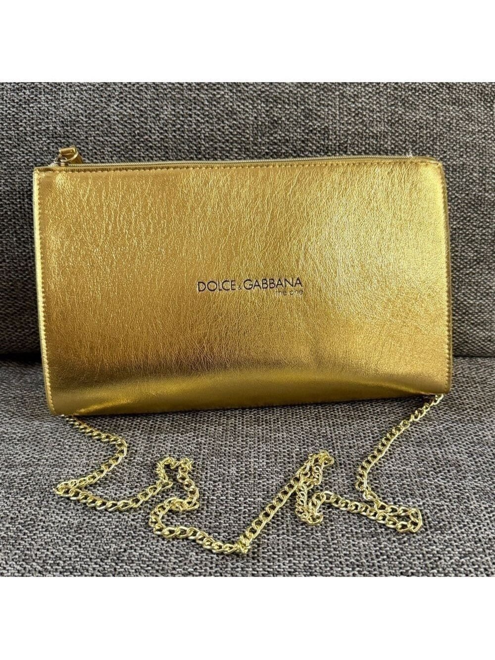 Dolce & Gabbana The One Golden Pouch On Chain New Authentic - Picture 7 of 17